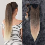 Smeđe Plava Ombre │Ravna │75cm │Rep na čičak trakicu