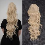 Šampanjac / Srednje Plava │Opuštena kovrča │80cm │Rep na mrežicu