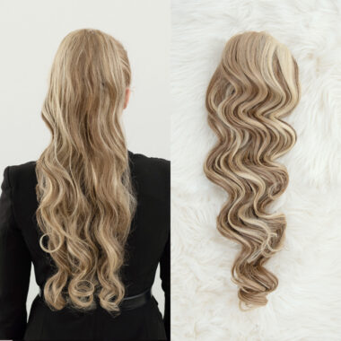 Svijetlo Smeđa s pramenovima │ Opuštena k. │ 80cm │ Rep na mrežicu