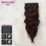 Smeđa │Opuštena kovrča │65cm │Ekstenzije na klipse